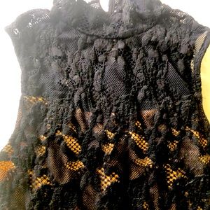 Nightcap black lace stretch spandex top sexy